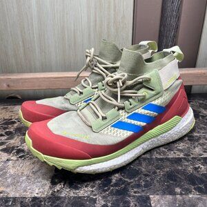 Adidas Terrex Free Trail Hiking Mid Top Shoe GTX GoreTex Green/Red Men's Size 10